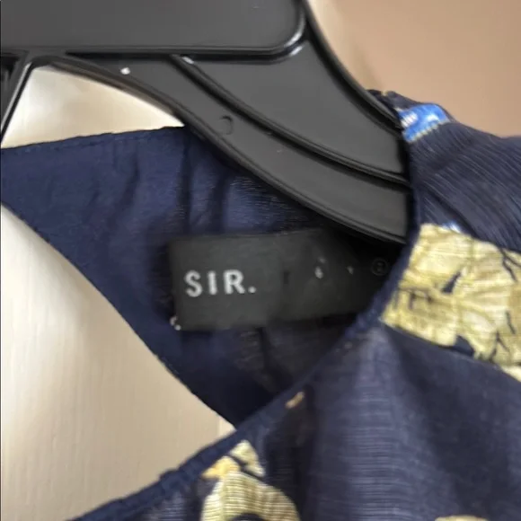 SIR the Label Floral Mini Dress - Navy and Gold - Picture 2 of 7